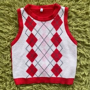 argyle sweater vest - cropped